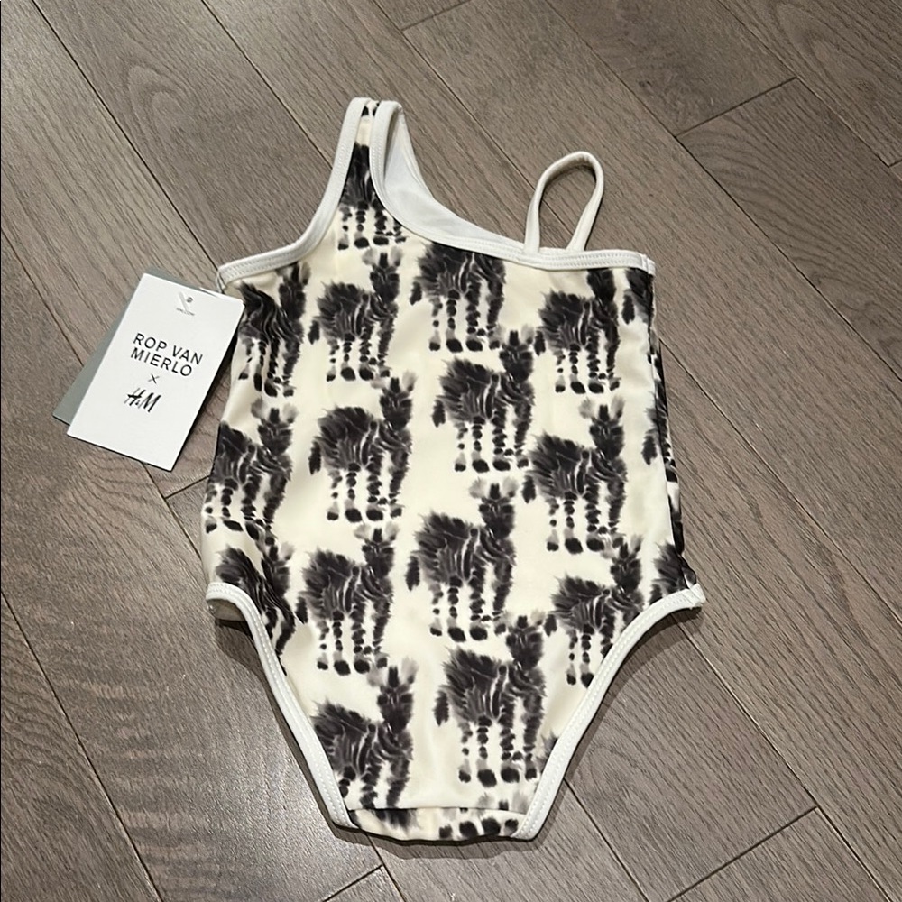 H&M One Piece swimsuit with Zebra Print